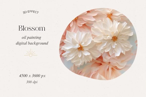 3d Blossom Painting Digital Background for Creative and Professional Use