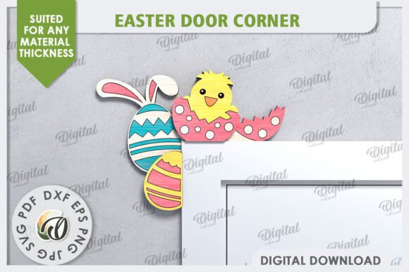 3D Easter Door Corner Laser Cut: A Creative Addition to Your Springtime Decor