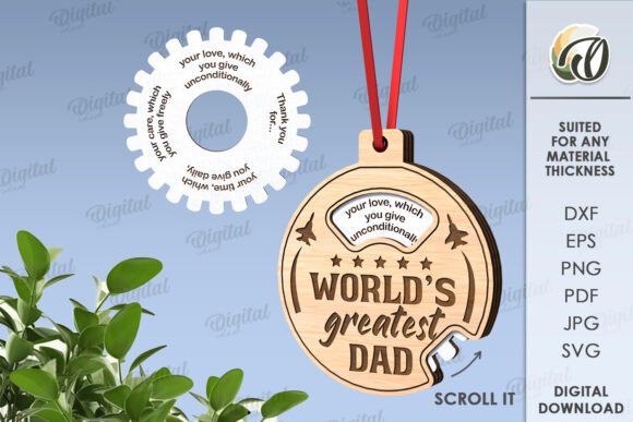 3D Father’s Day Spinning Ornament