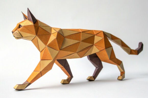 3D Low Poly Papercraft Cat Model: A Unique Creative Tool for Artists and Designers