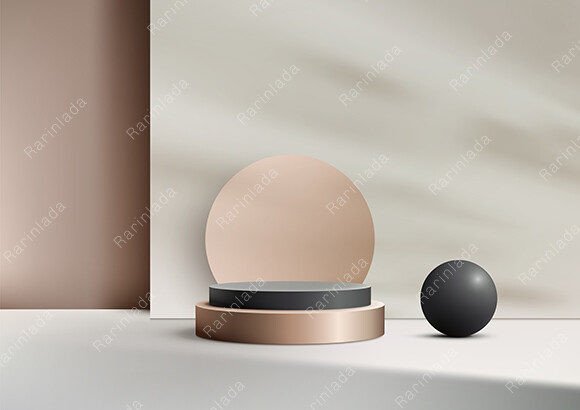 3D Round Gold and Black Podium: A Modern Solution for Professional Product Display