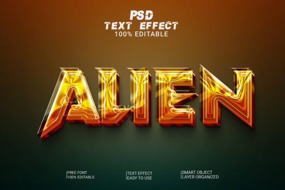 Alien 3D Style Editable PSD Text: A Versatile Design Tool for Creative Projects