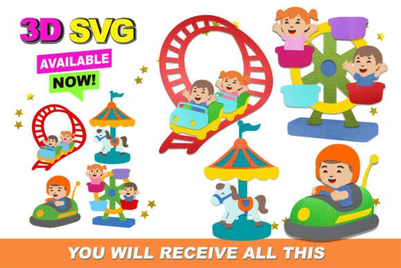 Amusement Park Elements 3D SVG: A Creative Tool for Modern Designers and Crafters