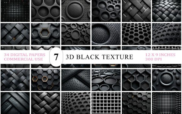 Futuristic Black 3D Texture Backgrounds: Enhancing Modern Design Aesthetics