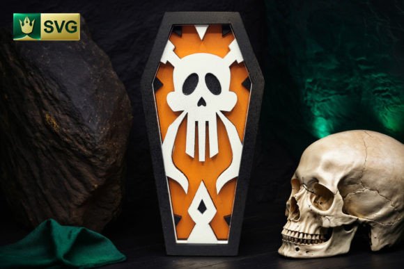 Halloween Coffin V5 Skull 3D Layered: A Spooky Crafting Solution