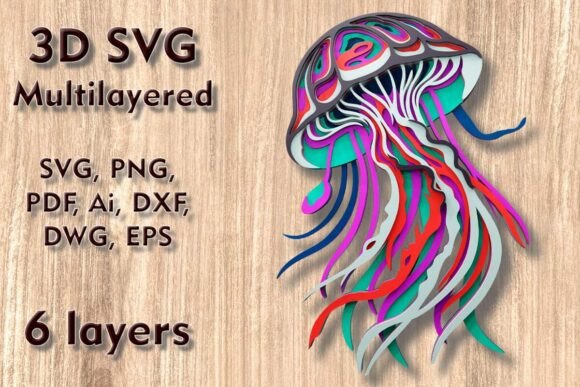 Jellyfish 3D SVG Multilayer Laser Files: A Guide to Crafting Stunning Wall Art