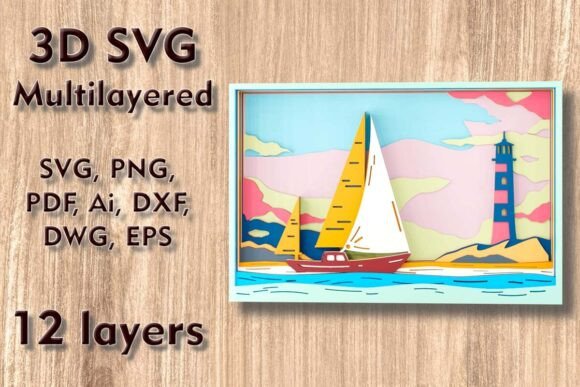 Seascape 3D SVG Multilayer Laser Files: A Game-Changer in Modern Craft and Decor Design