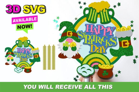 St Patrick's Day Cake Topper 3D SVG: Creative & Customizable Design