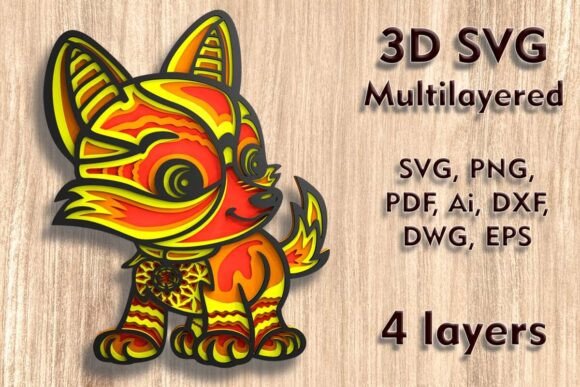 Unlock Creative Possibilities with Fox 3D SVG Multilayer Laser Cut Files